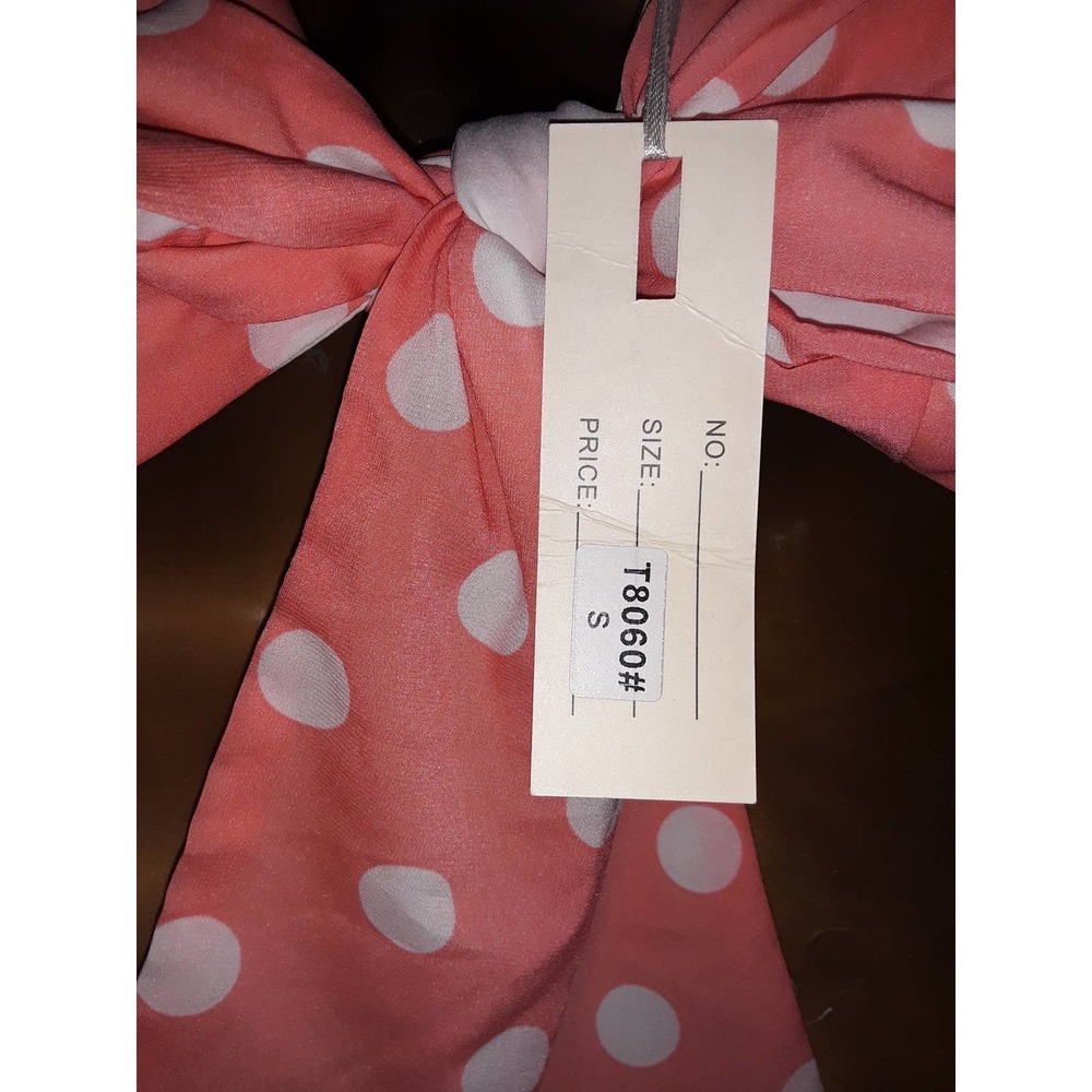 LNWT Sz S La Reyna Creamsicle Orange Polka Dot Open Back Top - Picture 5 of 5